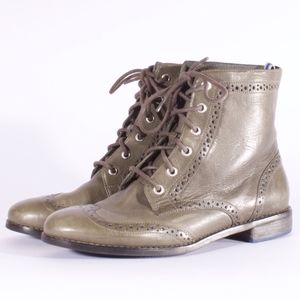 SPERRY TOP SIDER Olive Green Ankle Oxford Boots